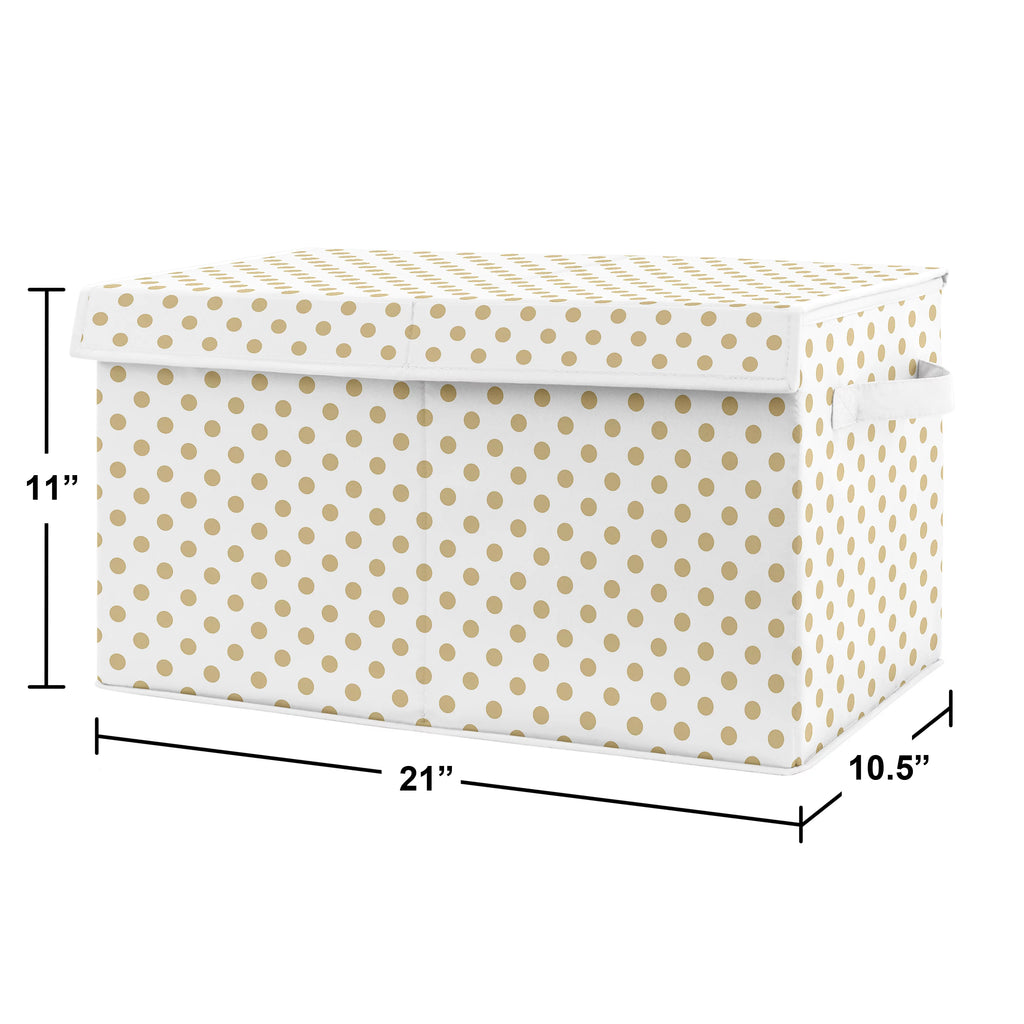 Watercolor Floral Gold Polka Dot Storage Fabric Toy Box F38162