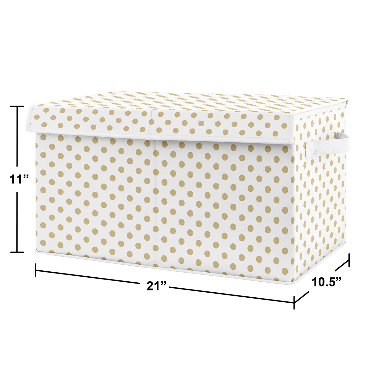 Watercolor Floral Gold Polka Dot Storage Fabric Toy Box F38162
