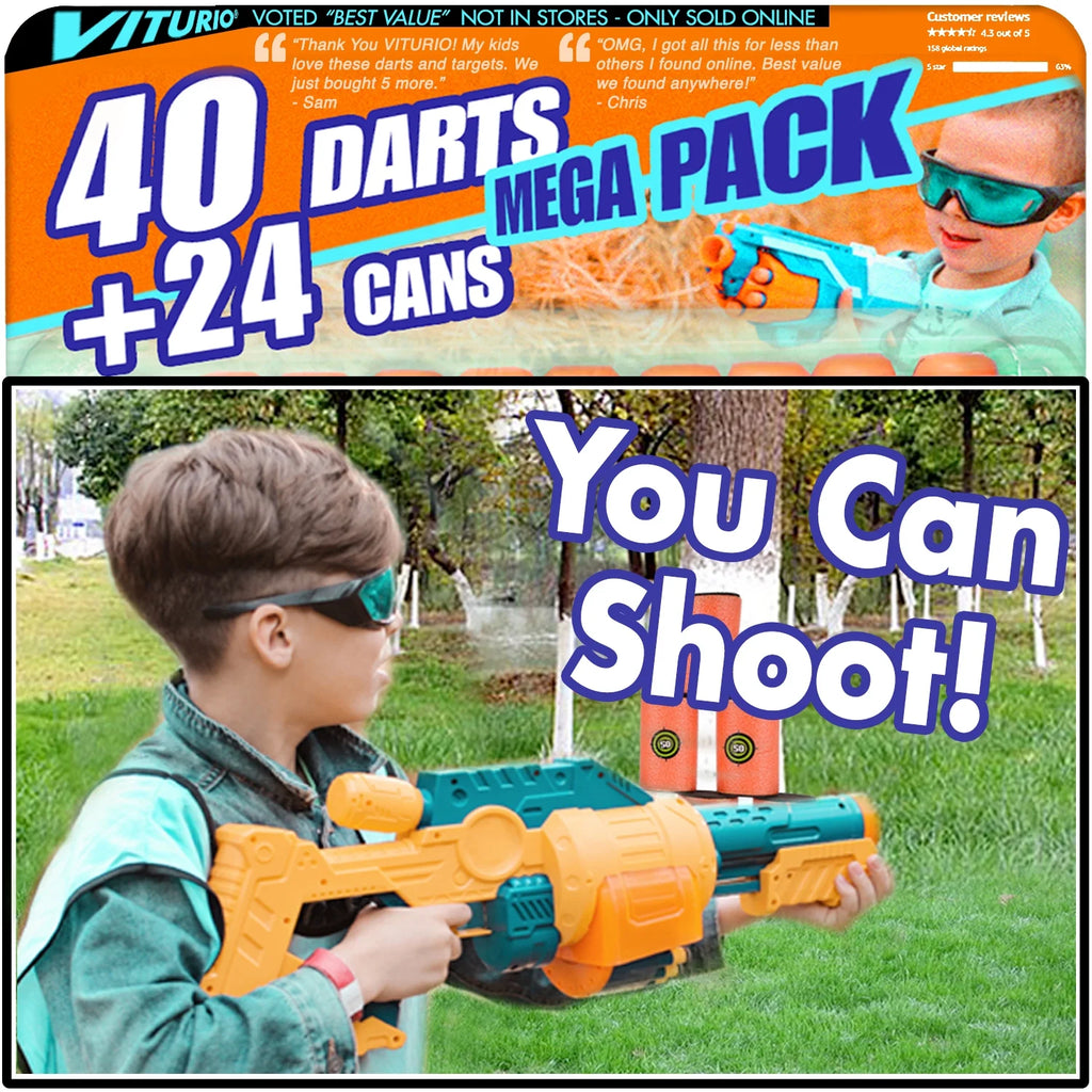 64pc Soft Foam Targets and 40 Soft Darts N289459