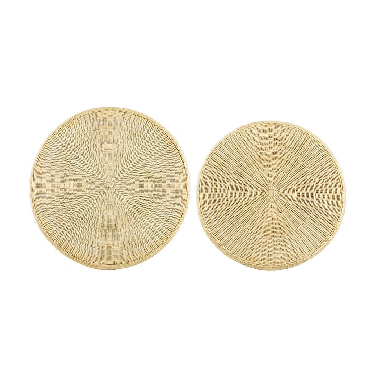32, 40 Inch Handwoven Rattan Coffee Table Set of 2 S1221