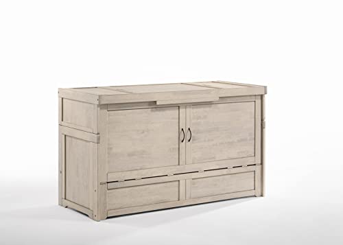 Rural Grey Twin XL Murphy Cabinet Bed with 6" Gel Memory Foam Mattress O801494