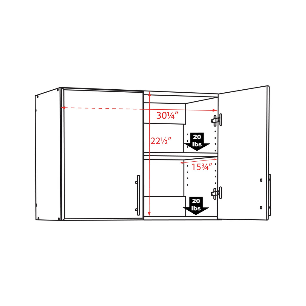 Light Gray Wall Cabinet with Storage Shelf I225455