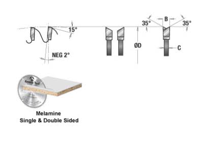 Carbide Tipped Double-Face Melamine 10 inch 80T Saw Blade G760