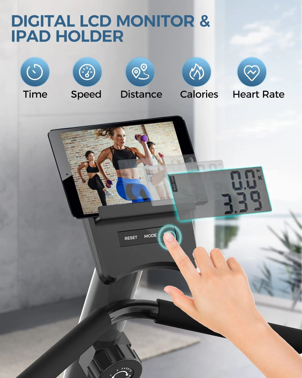 Magnetic Recumbent Exercise Bike 330lbs Blue G42952