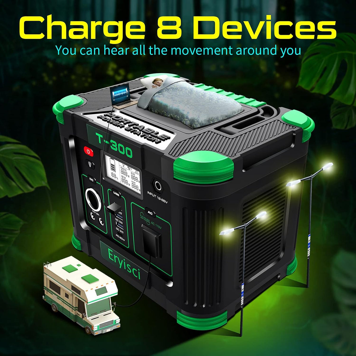300W Portable Power Station with 110V AC Outlet N950094