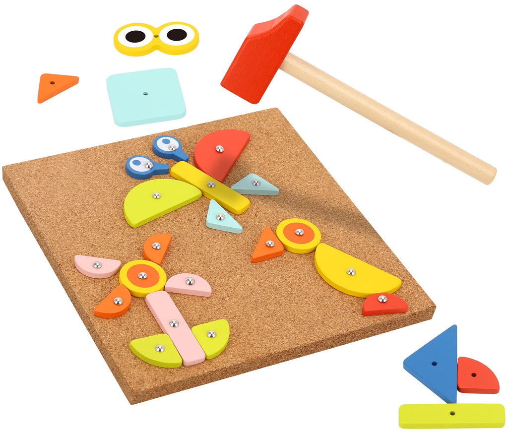 82pcs Wooden Hammer and Nails Pounding Toy F824968