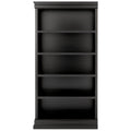 Black Wood 5-Shelf Bookcase with Adjustable Shelves U370144