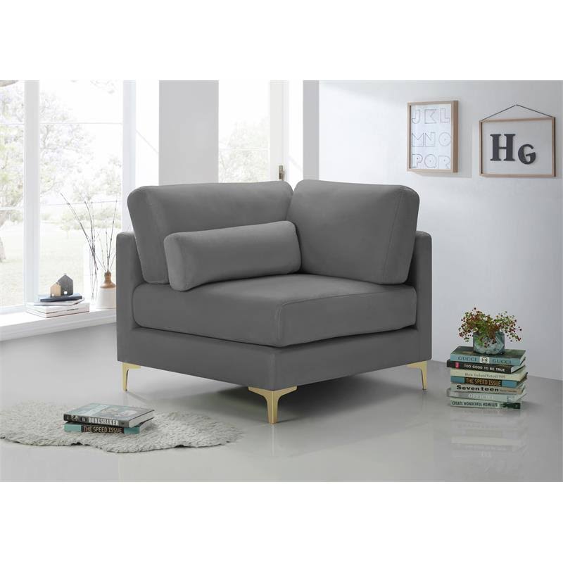 Grey Velvet Modular Corner Chair L53163