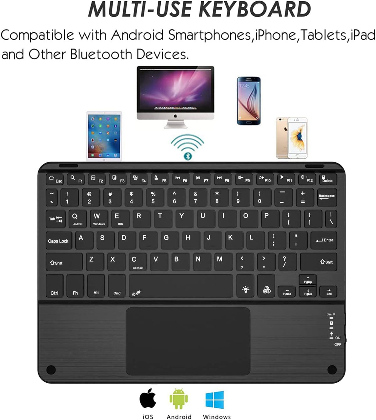 2-in-1 Bluetooth Keyboard Case for Tablets A932