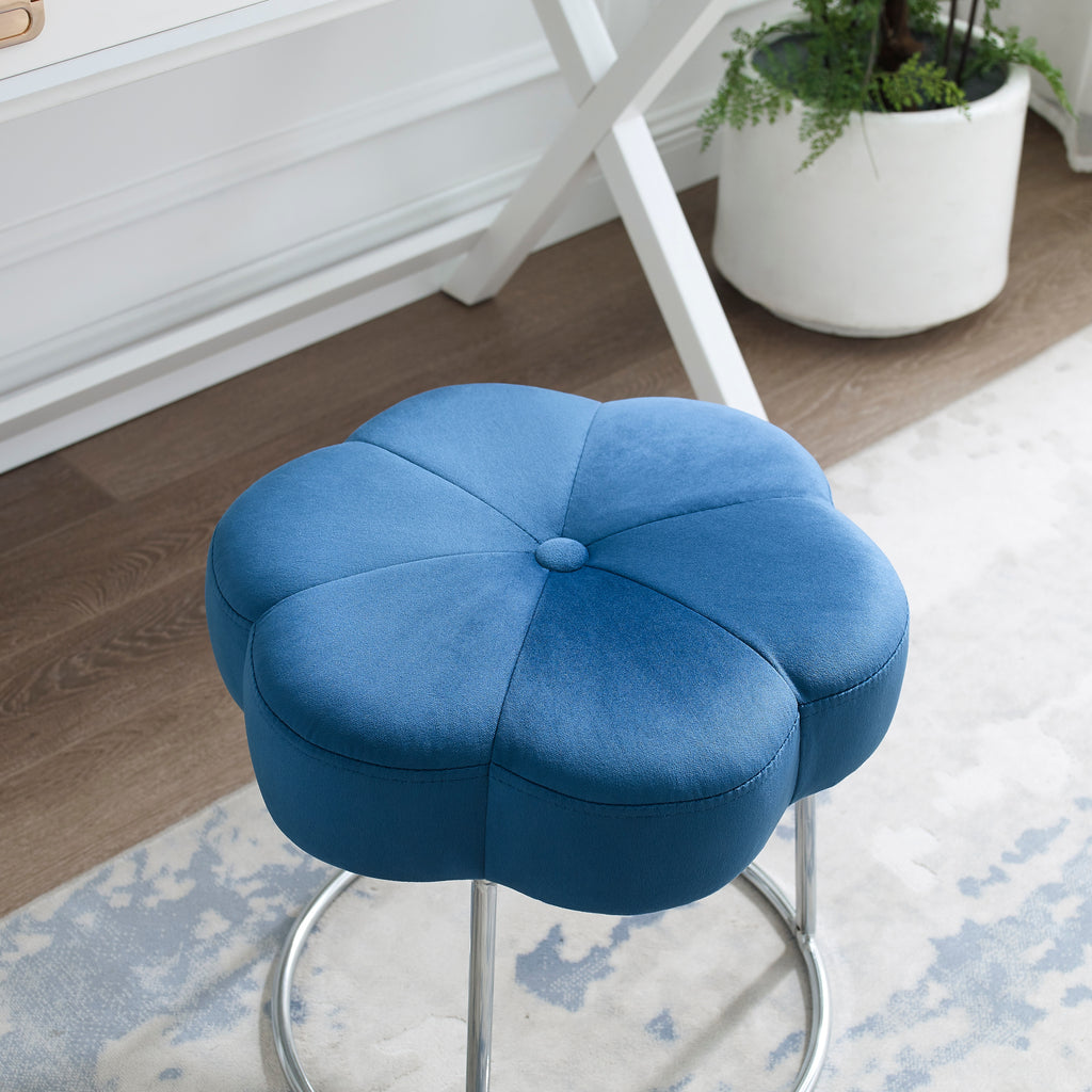 Navy Velvet Vanity Stool or Ottoman C75201