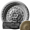 Hand-Painted Mississippi Mud Crackle Ceiling Medallion V41849