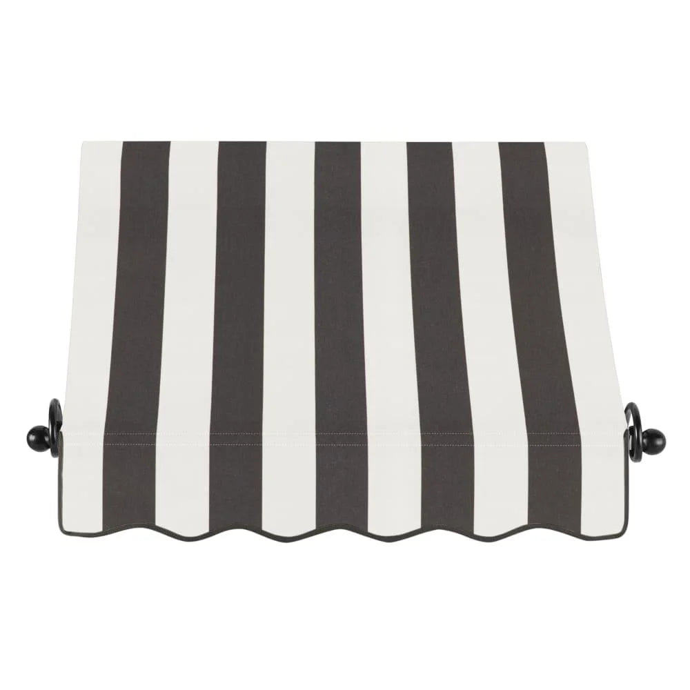 Black/White Stripe Fixed Awning Q53677