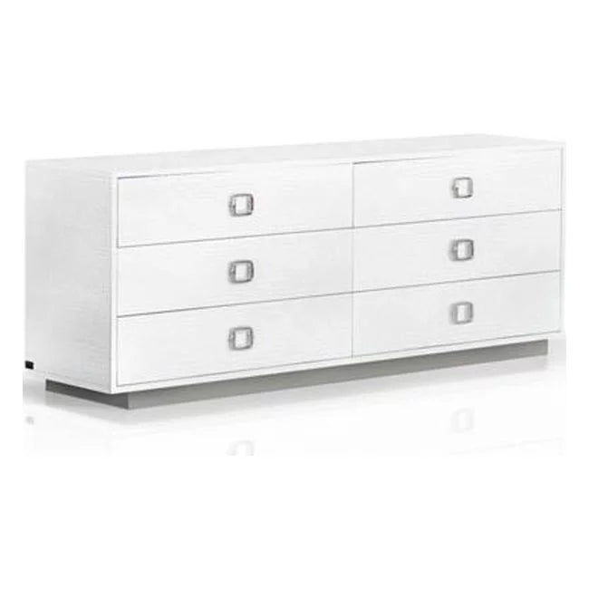 White Six Drawers Wood Dresser K574