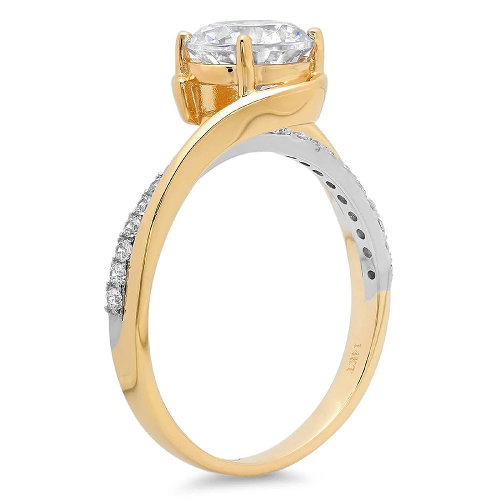 14K White Yellow Gold Diamond Engagement Ring F203088