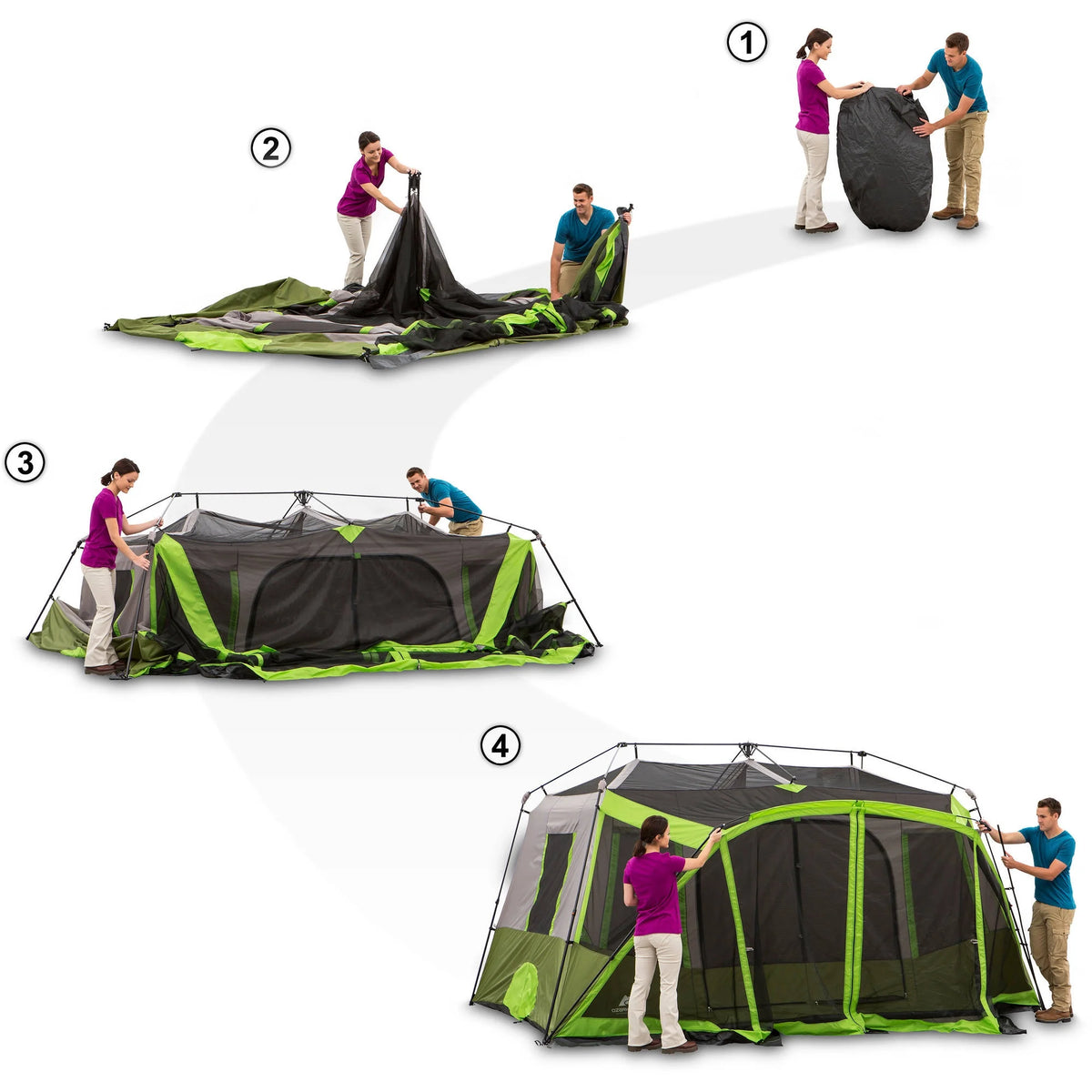 14' x 13.5' 9 Person 2 Room Instant Cabin Tent with Screen Room K312979