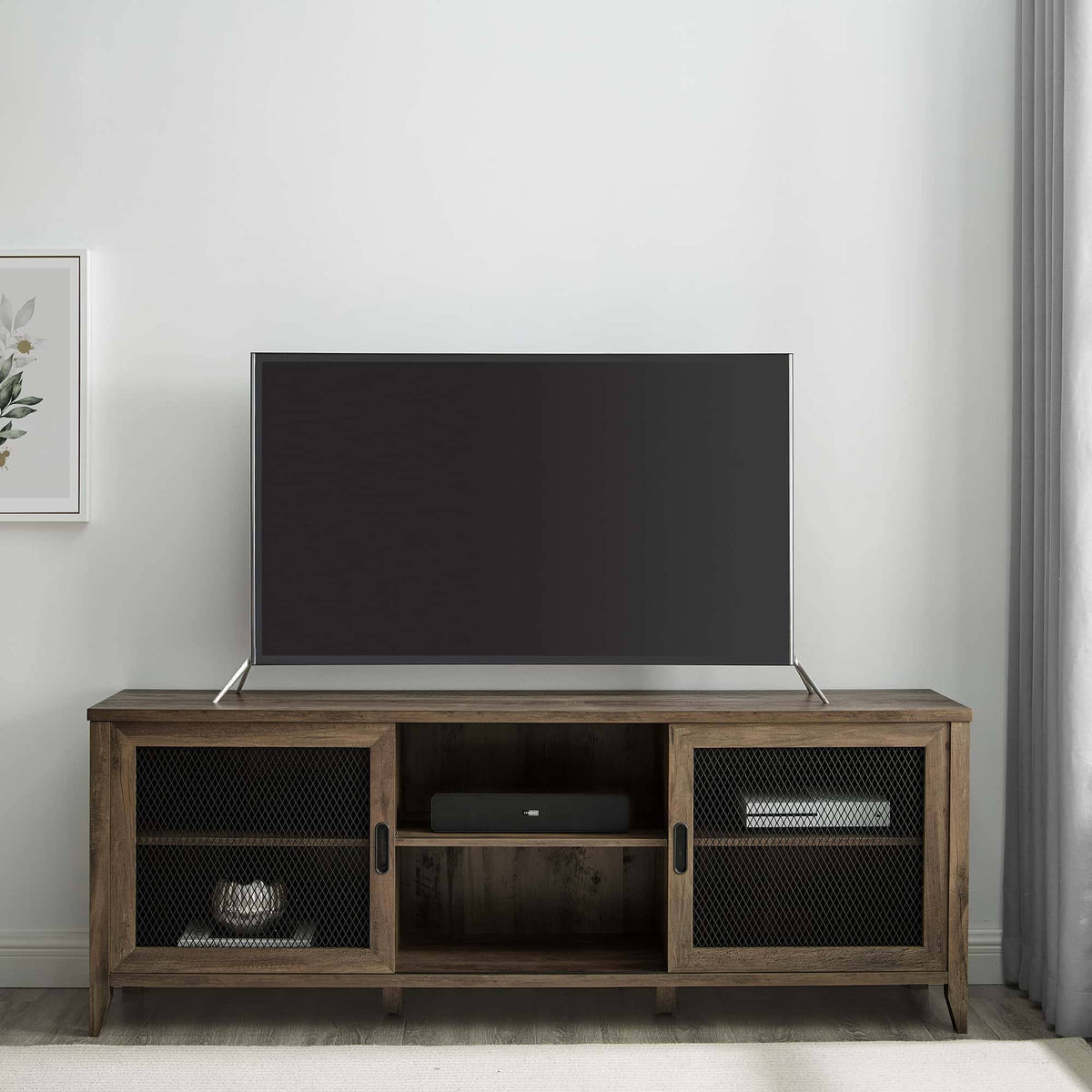 Industrial Sliding Mesh Door TV Console B718