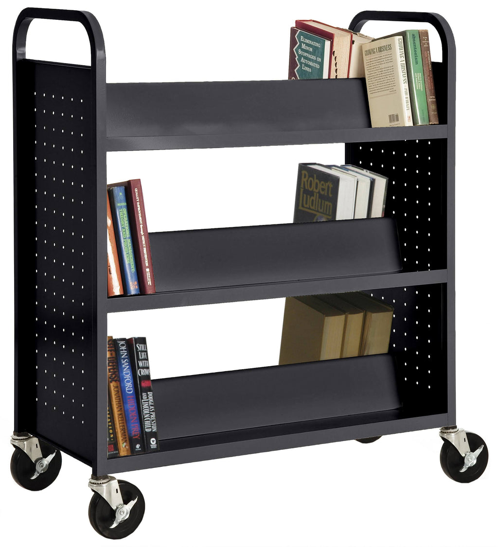 Black Double Sided Book Truck N376536