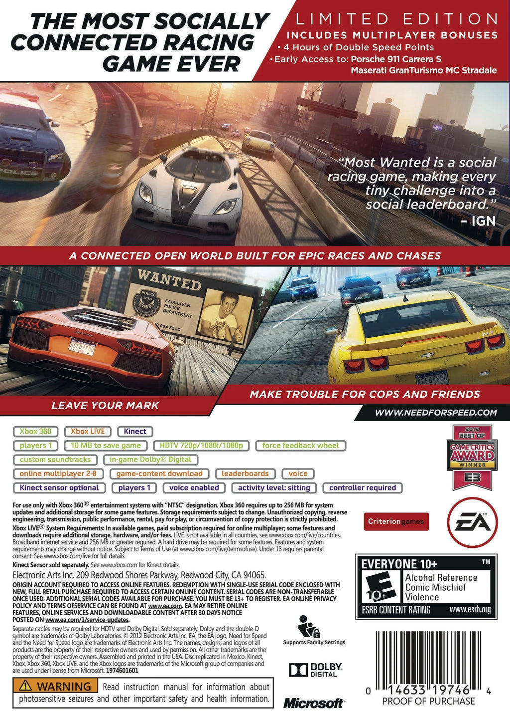 Need for Speed: Most Wanted Limited Edition (X360) R97656