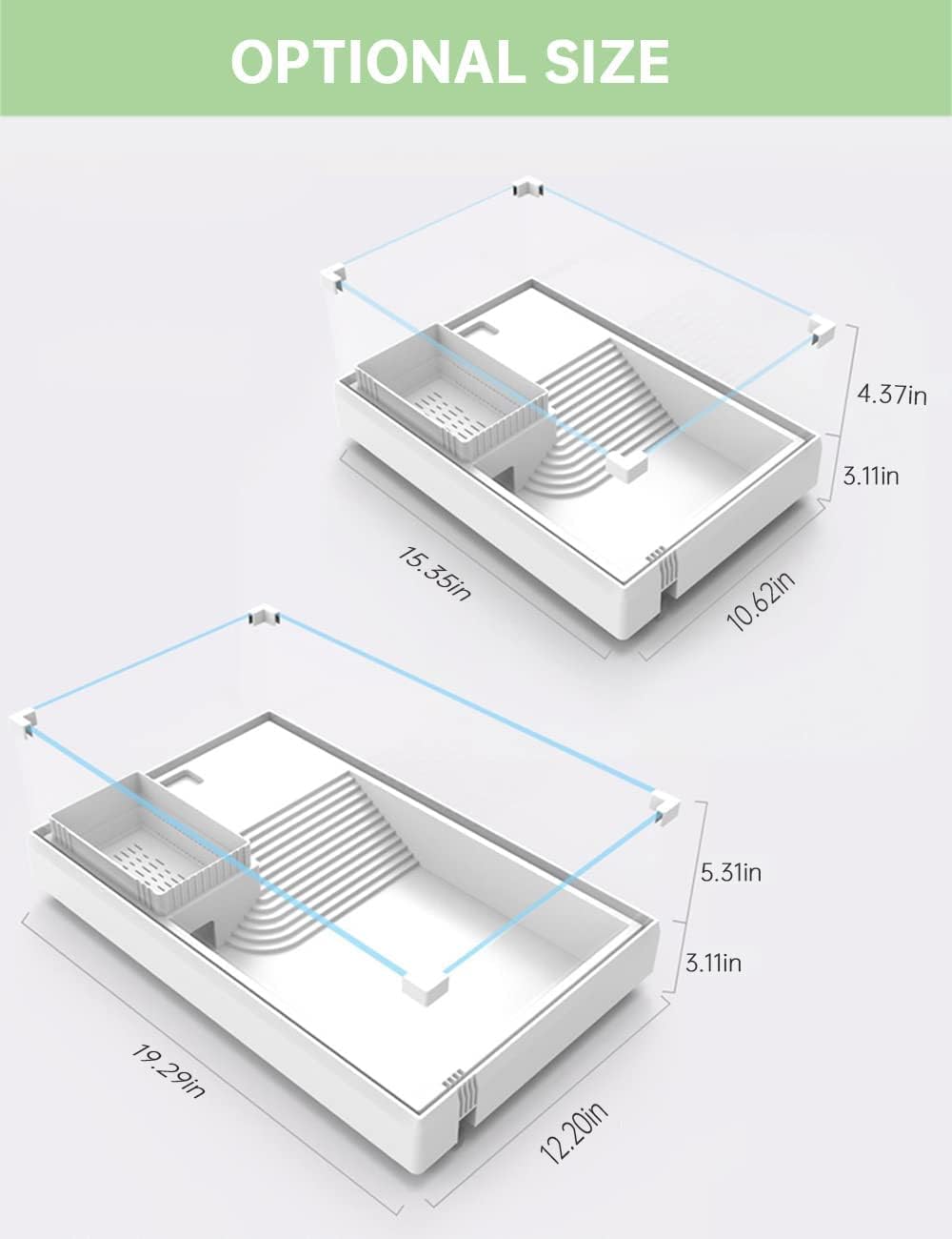 Glass Turtle Tank Aquarium with Basking Platform, Bottom Drain Design C7089
