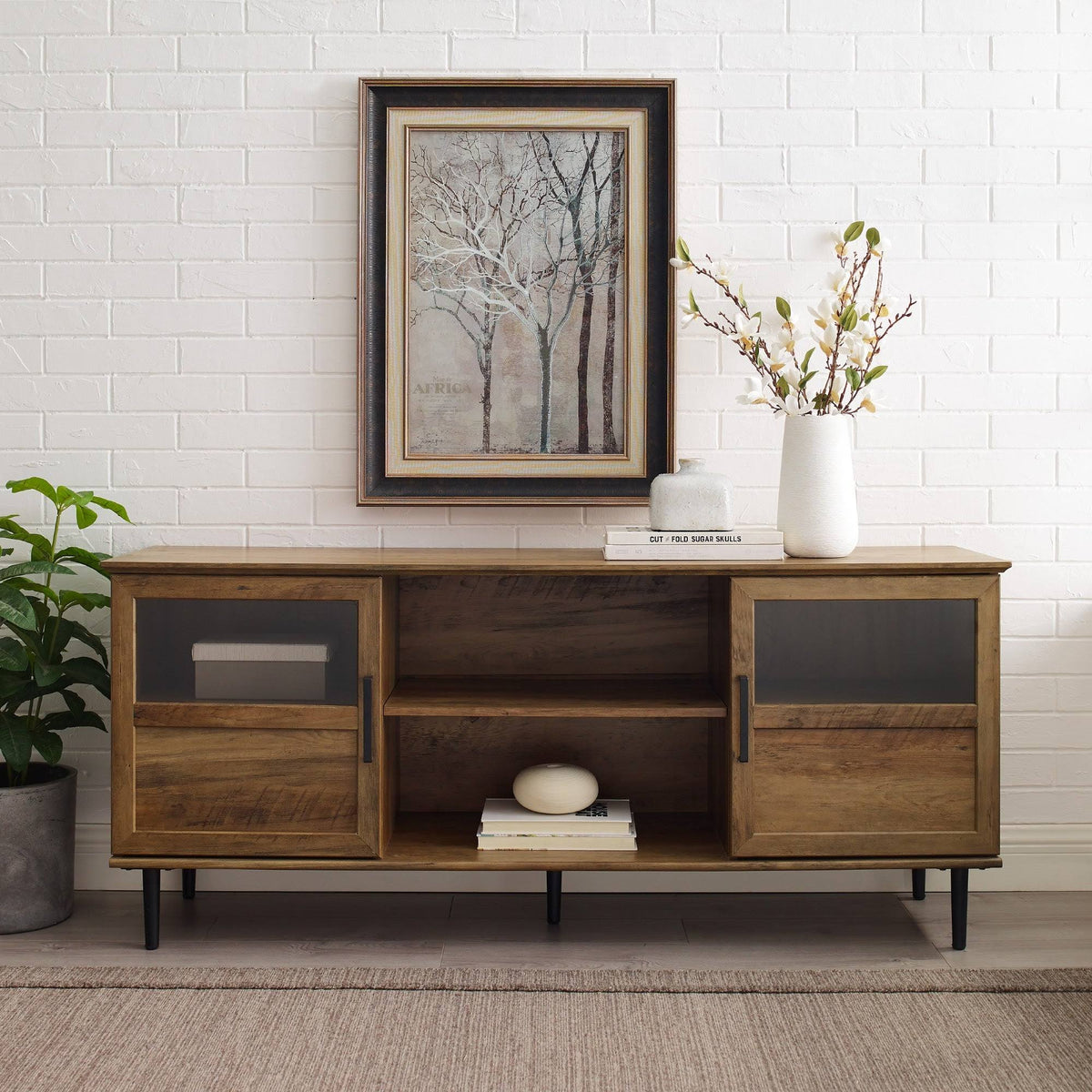 Reclaimed Barnwood 2-Door TV Console B803