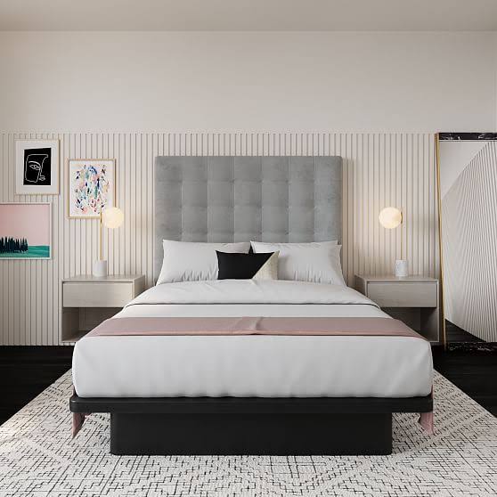 King Performance Basket Slub Wall Mounted Headboard B4024