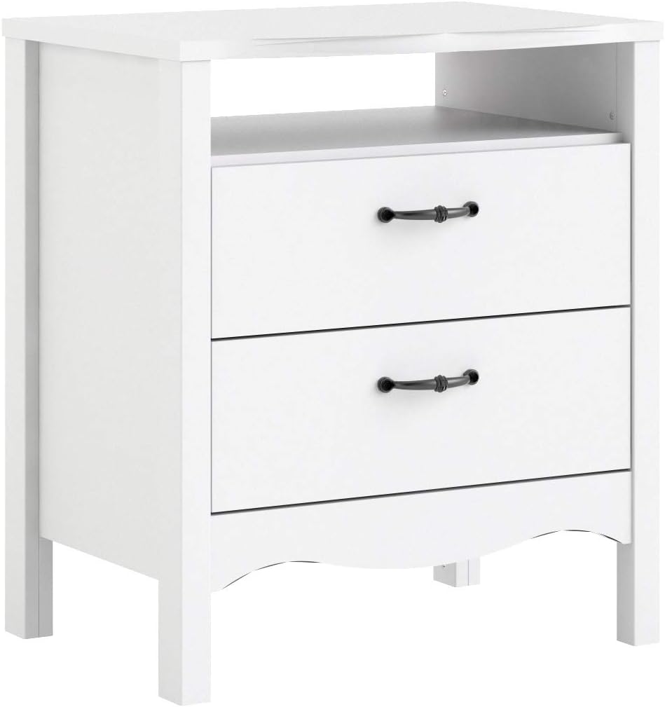 White 2 Drawer Nightstand T699