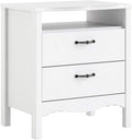 White 2 Drawer Nightstand T699