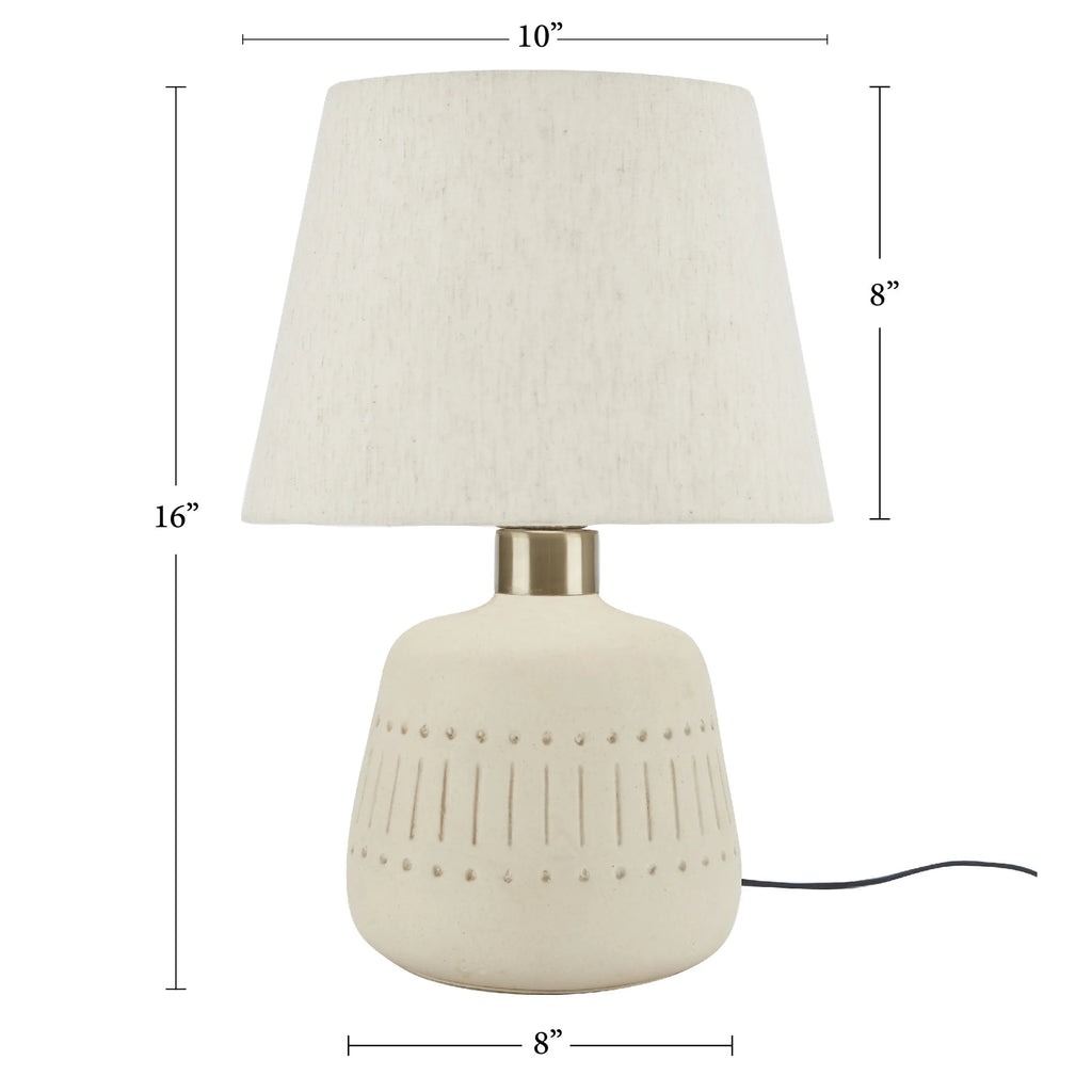 16" Natural Carved Ceramic Accent Table Lamp X515