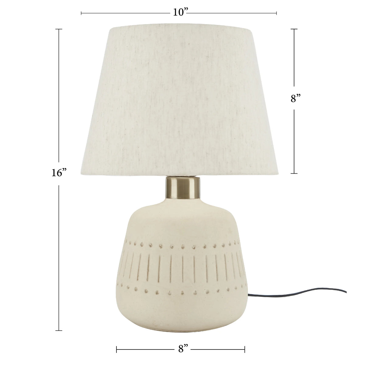 16" Natural Carved Ceramic Accent Table Lamp X515