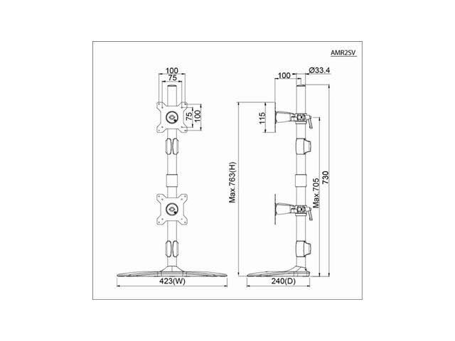 Dual Monitor Vertical Stand Mount M759742