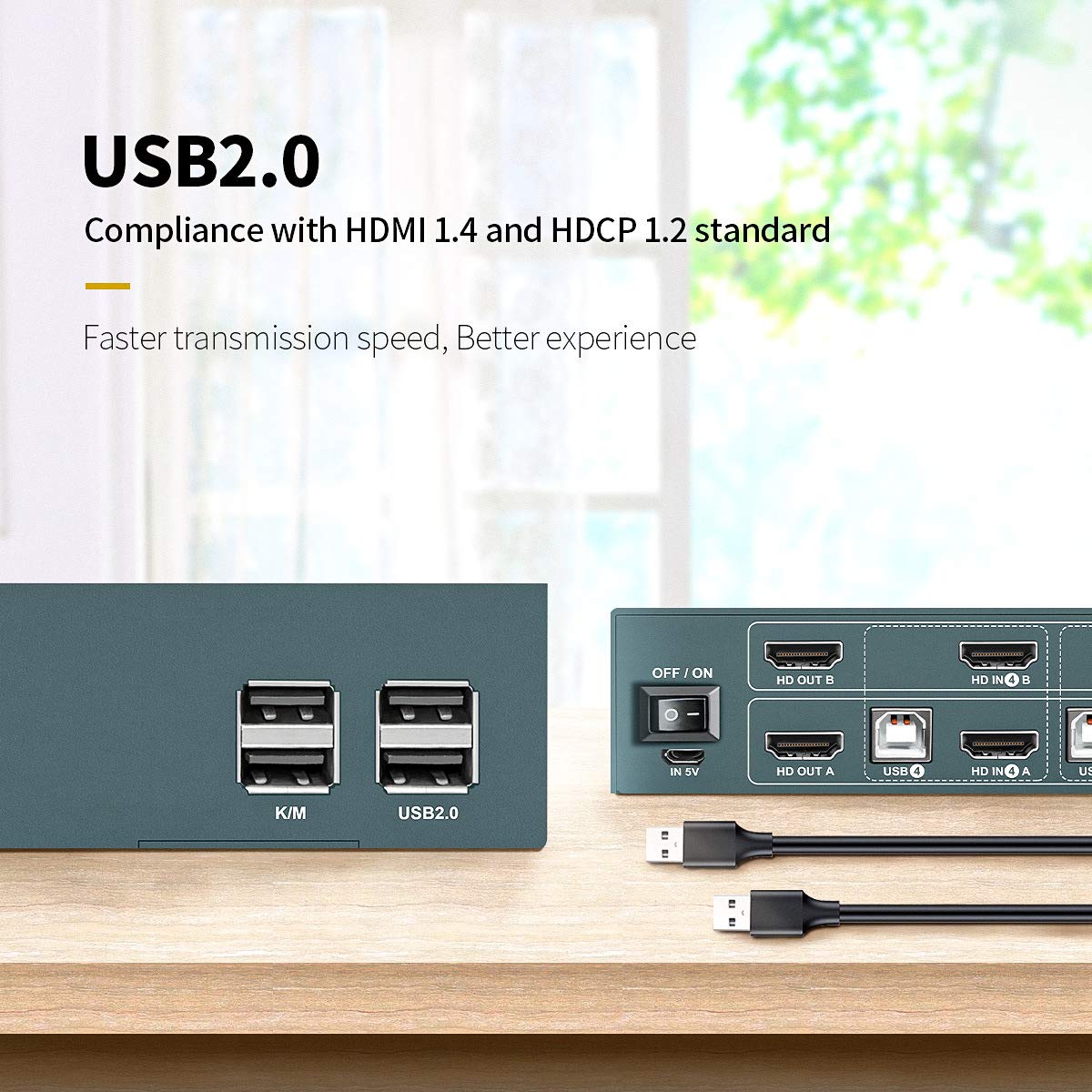 HDMI KVM Switch Dual Monitor 4 Port 4K@30Hz M859718