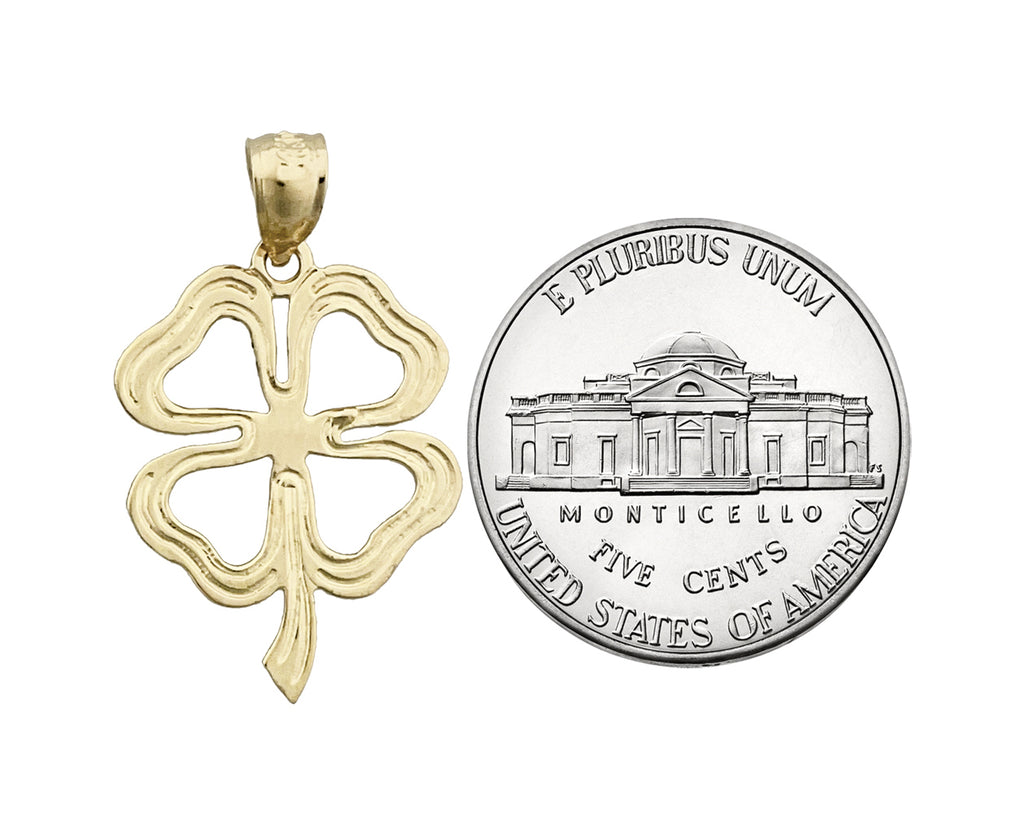 14K Gold Four Leaf Clover Charm O3962