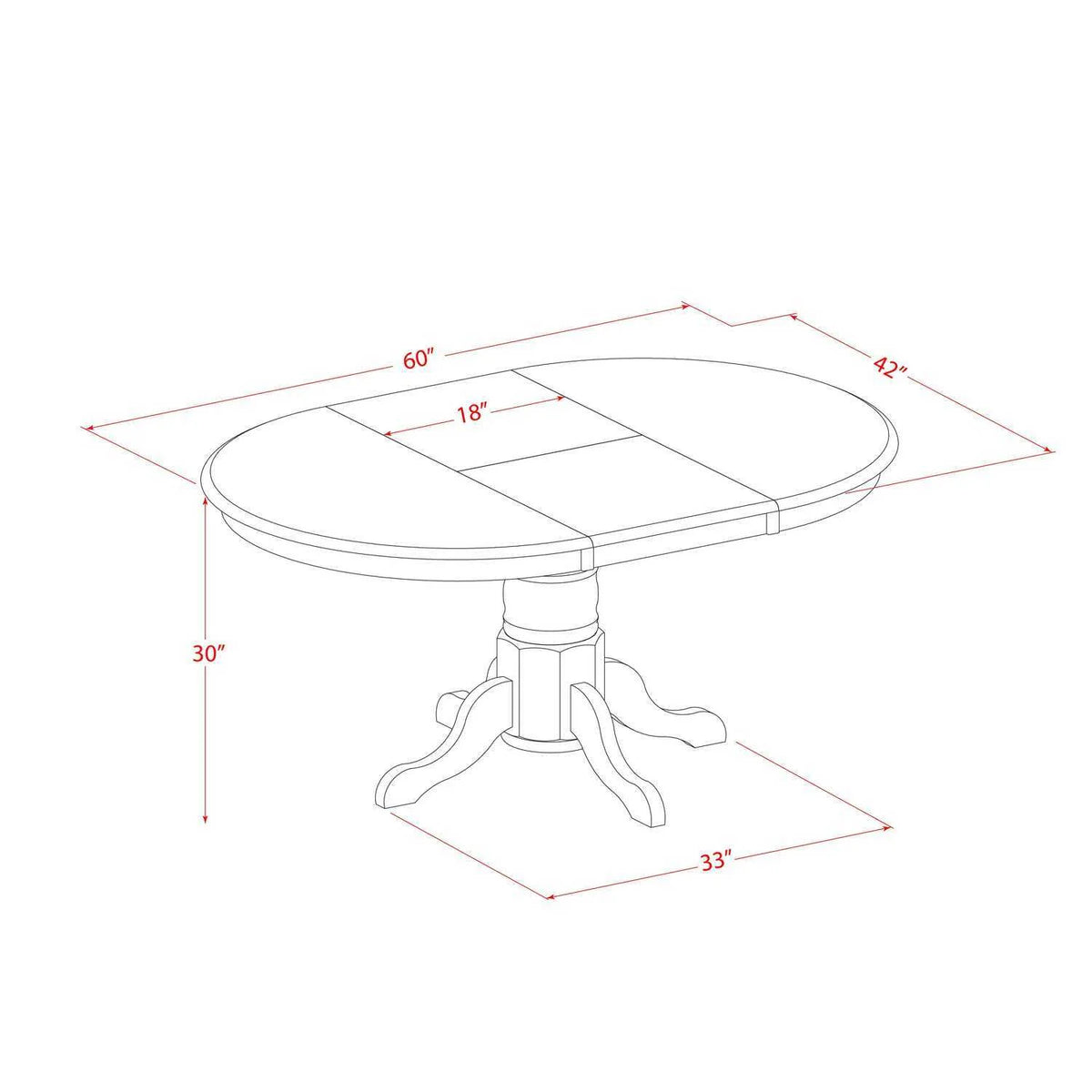5 Piece Oval Dining Table and 4 Upholstered Chairs A38061