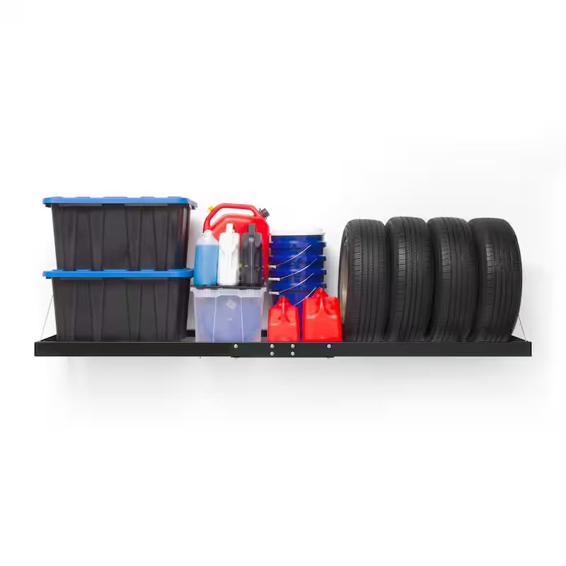 2 ft. x 8 ft. Black Garage Wall Shelving 2-Pack P34859