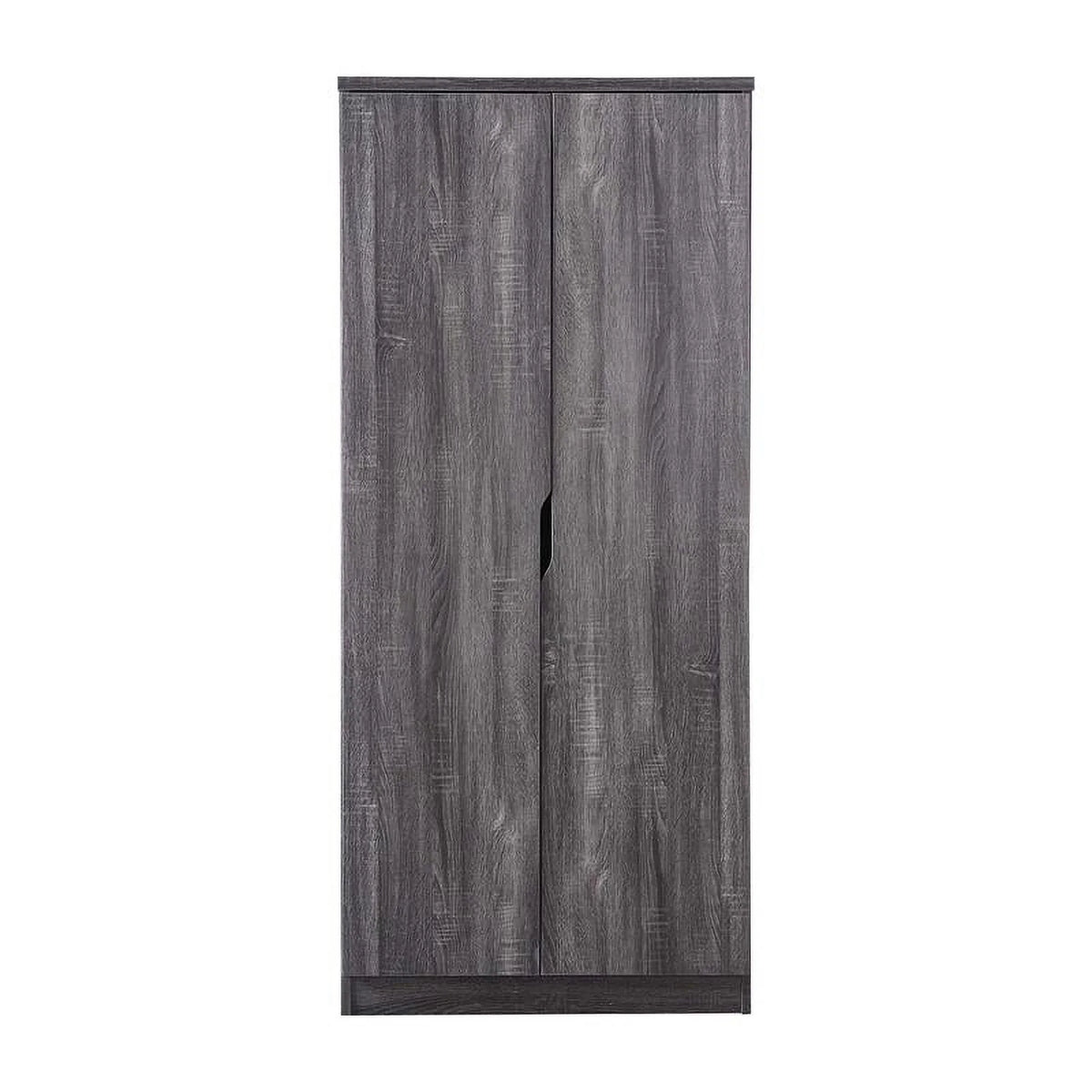 Contemporary Wood Wardrobe in Distressed Gray V946