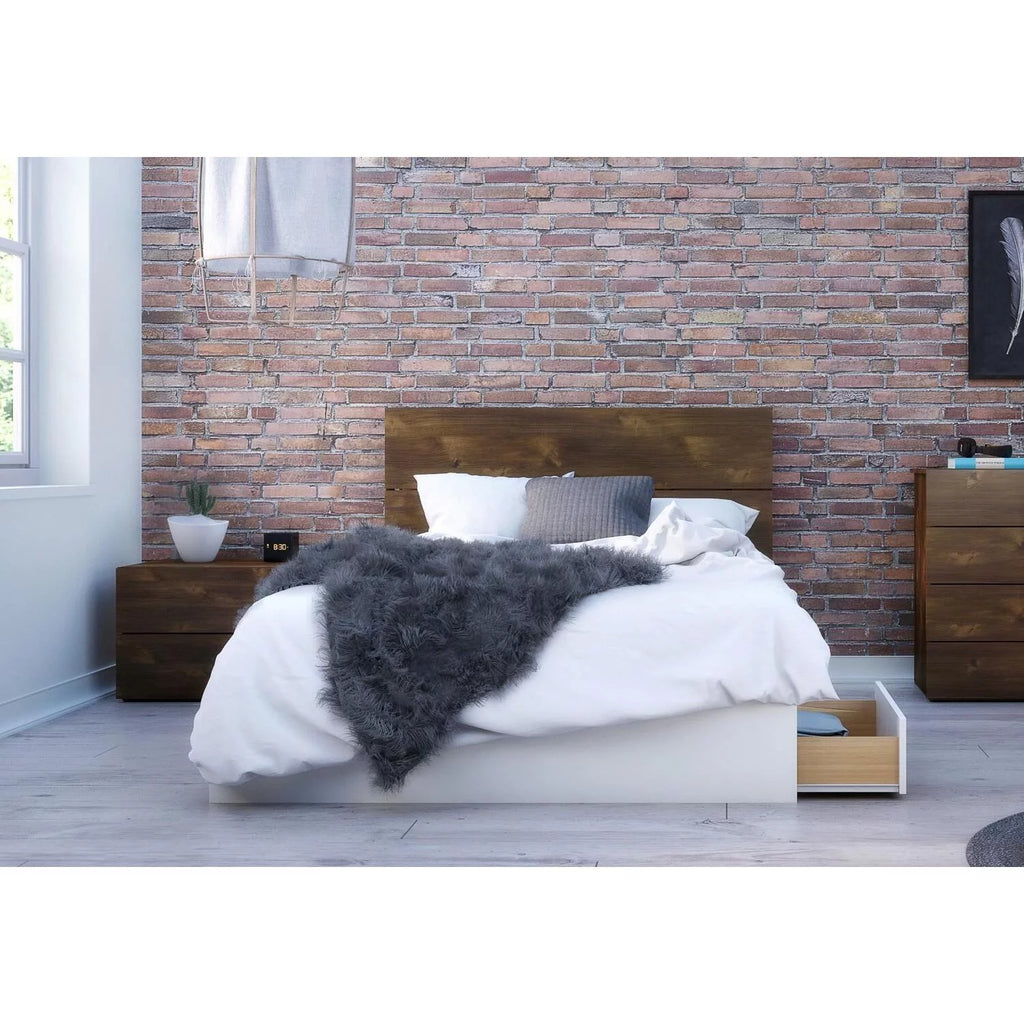 White and Dark Brown Truffle Full Size Bedroom Set F690