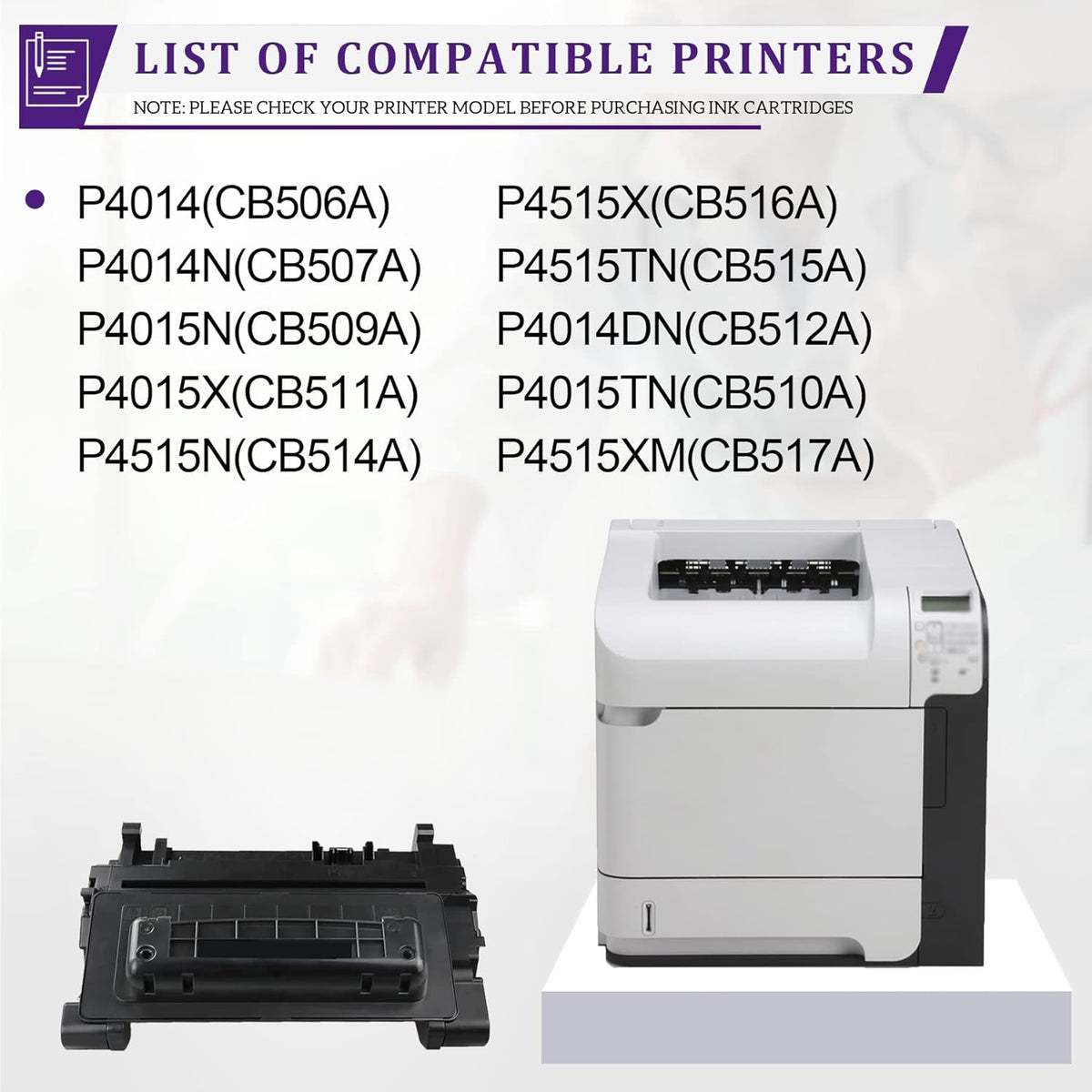 64A CC364A Toner Cartridge Replacement for HP P4014 P4015x P4515X P4015n P4515n P4515tn Printer (1-Pack, Black) R79864