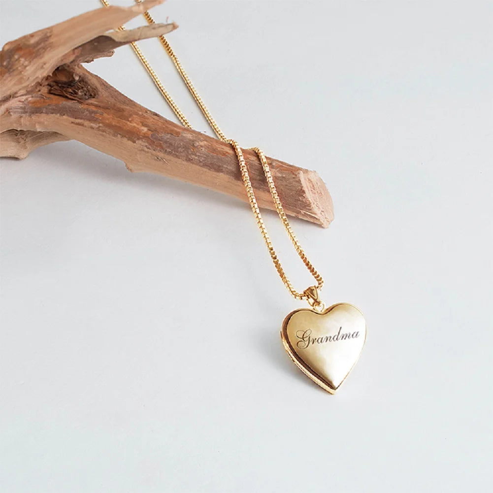 Solid 14K Yellow Gold Sweetheart Locket Necklace Pendants S210