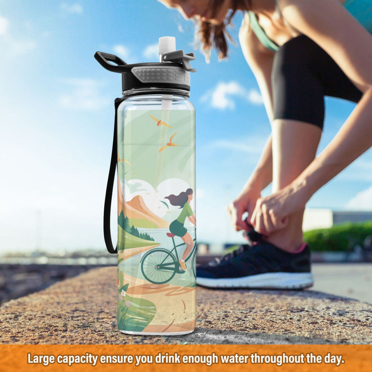 32oz Tritan Sports Water Bottle with Straw N3154