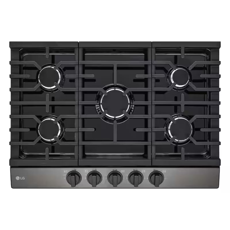 Black Stainless Steel 5 Burner Gas Cooktop Q344