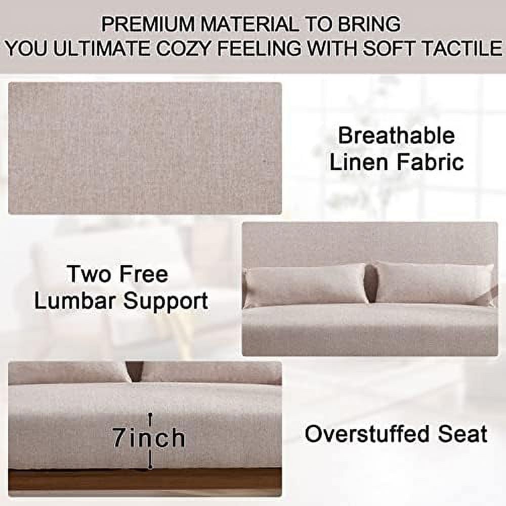 50" 2-Seater Loveseat Sofa with Wood Frame and 2 Waist Cushions G639