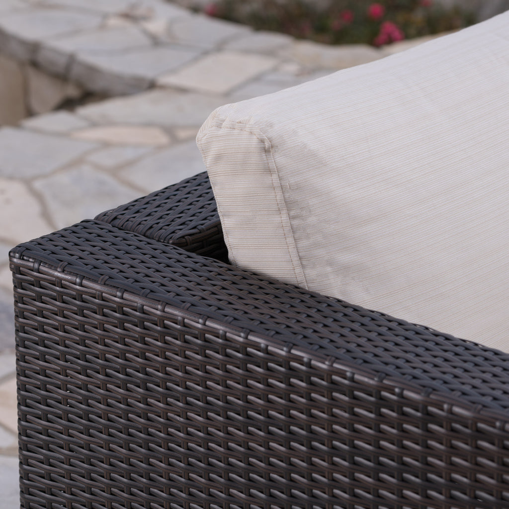 7 Piece Wicker Dining Sofa Set with Cushions T280010