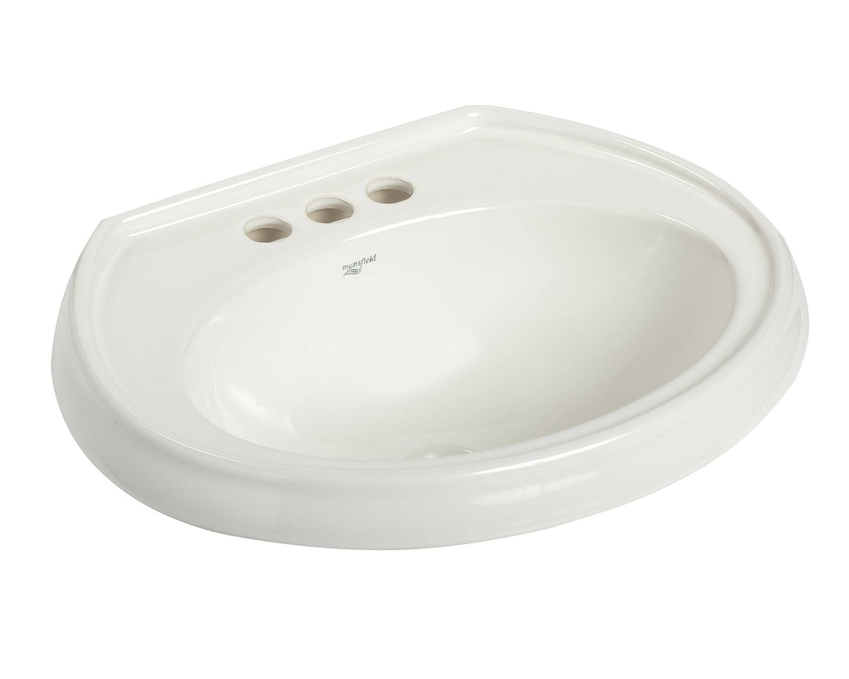 White 21 inch Vitreous China Drop in Bathroom Sink X704