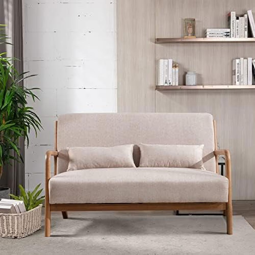 50" 2-Seater Loveseat Sofa with Wood Frame and 2 Waist Cushions G639