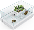 Glass Turtle Tank Aquarium with Basking Platform, Bottom Drain Design C7089