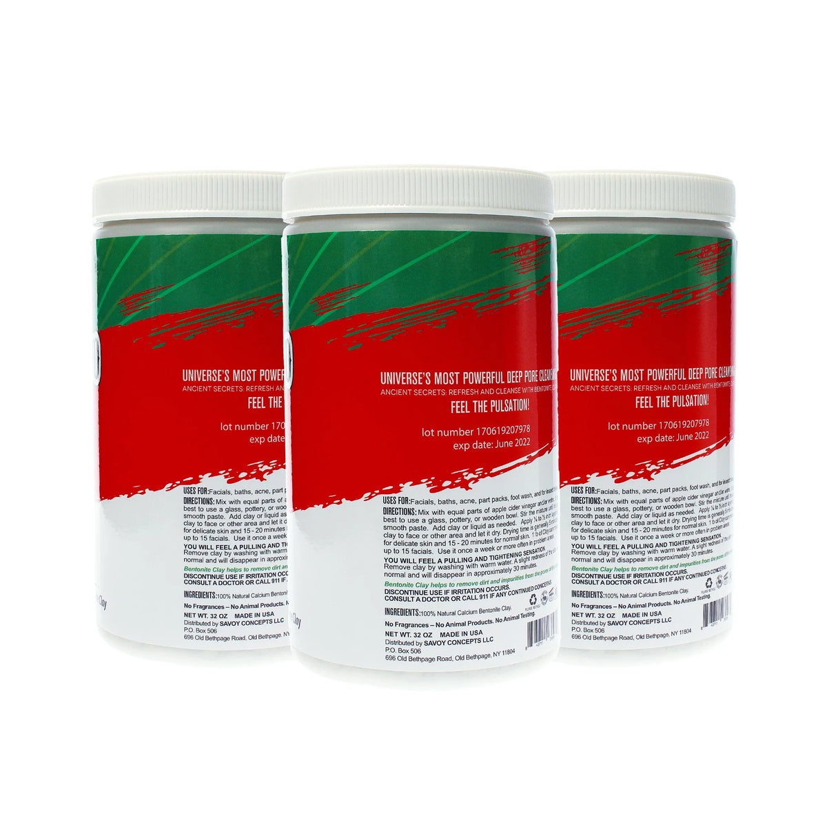 Deep Pore Cleansing Clay Pack of 3 32 oz S1638