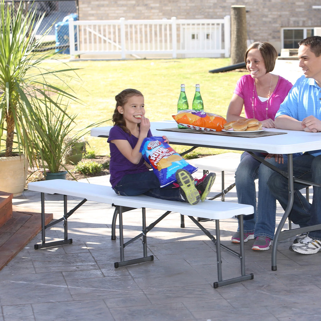 White Steel Outdoor Storage Bench K98604