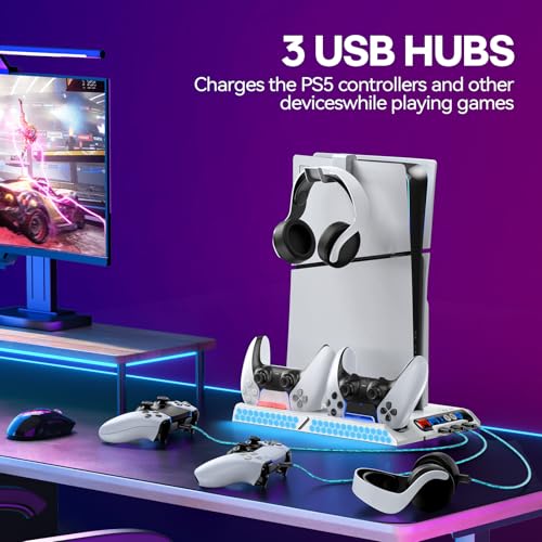PS5 Cooling Station with 4-Level Fan and 9 RGB Modes P4908