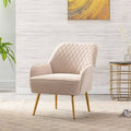 Beige Velvet Armchair O837554