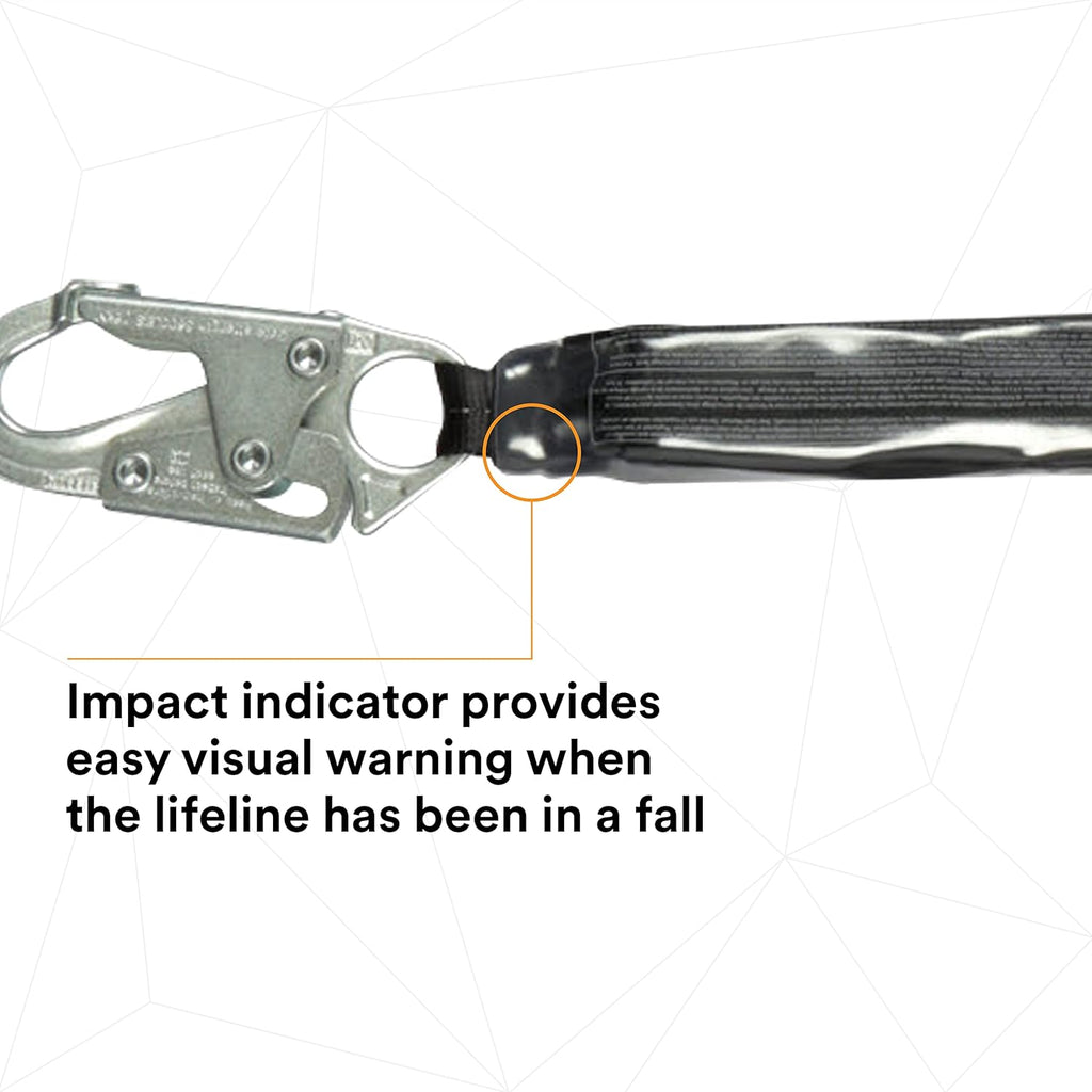 20' Single Leg Self-Retracting Polyester Web Lifeline with Steel Snap Hook L3005